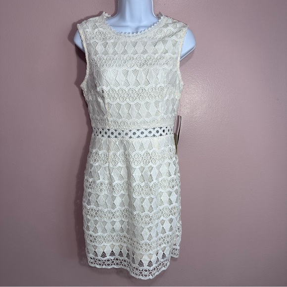 Lulu’s NWT cream lace sheath dress size medium - Picture 3 of 10